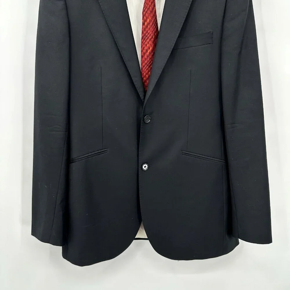 INDOCHINO jacket blazer sport coat black 42L classic wool business two button